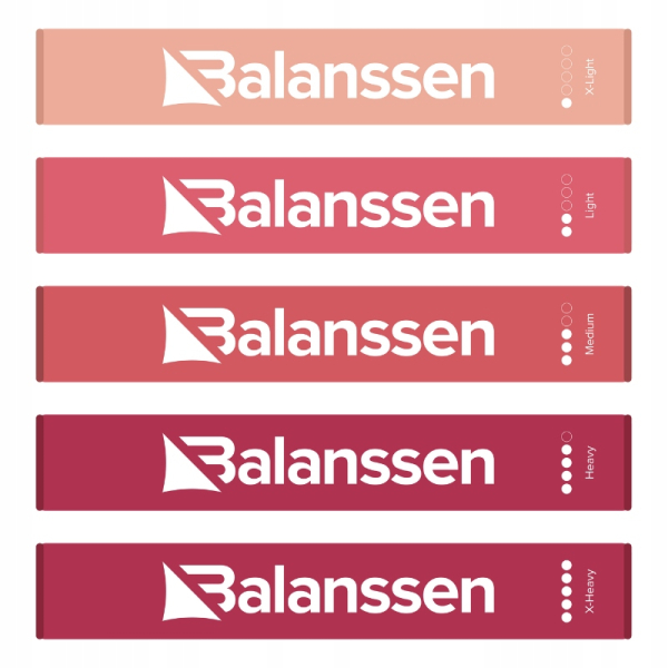 Zestaw 5 gum oporowych LOOPpink do ćwiczeń Balanssen